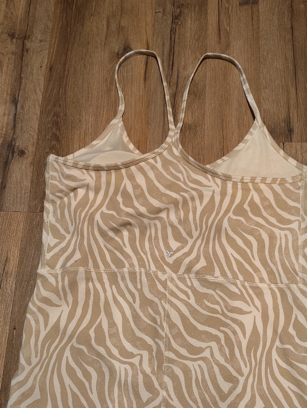 Old Navy Beige Zebra Print Women’s Active Tank Romper - Picture 9 of 9
